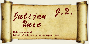 Julijan Unić vizit kartica